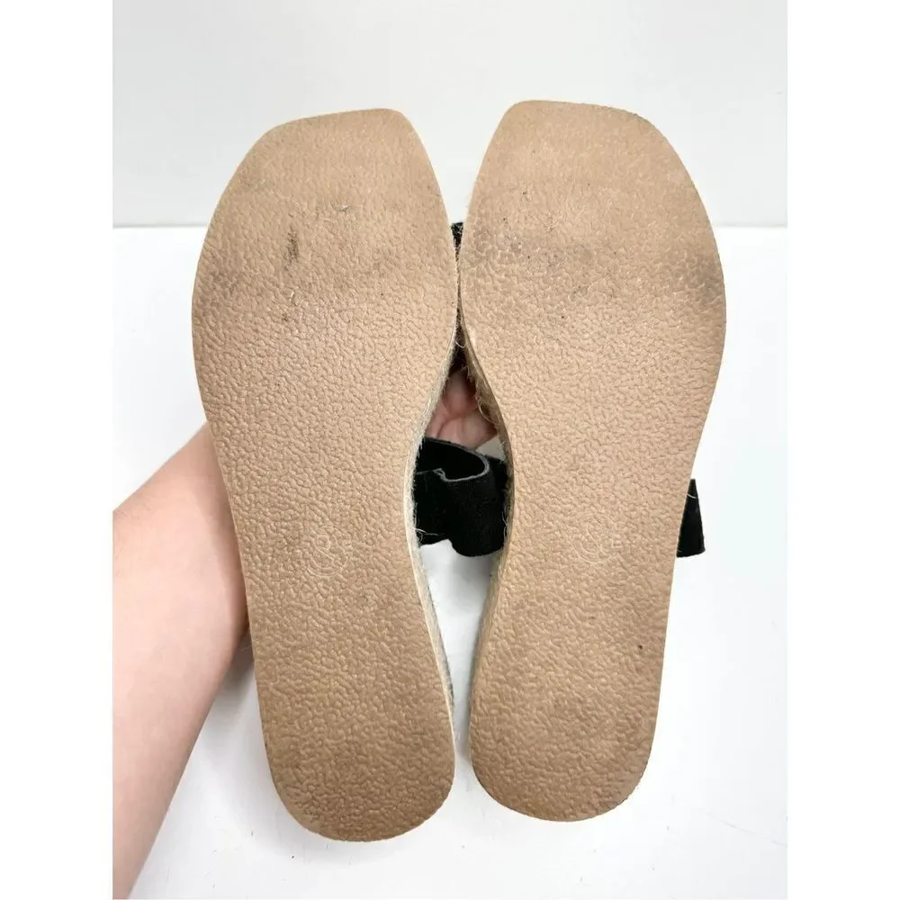 Treasure & Bond Sandals Womens Size 8.5‎ Suede Upper Black Platform Espadrille
